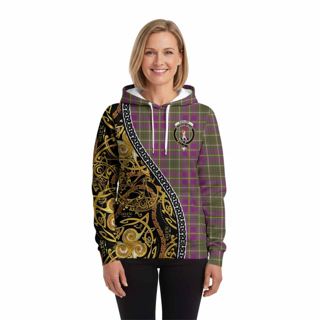 Taylor (Tailyour) Tartan Crest Hoodie Celtic Knot and Triple Trickle Spiral Symbols