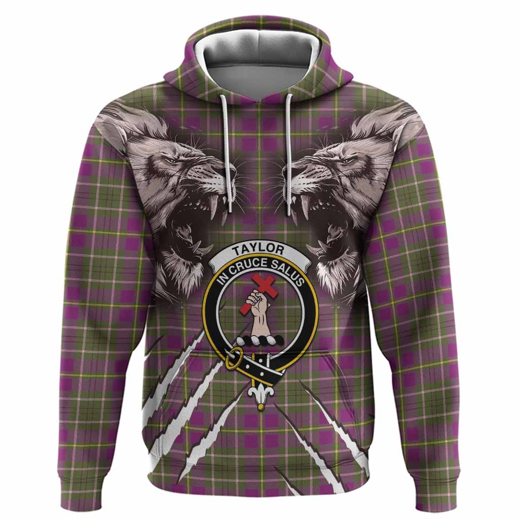 Taylor (Tailyour) Tartan Crest Hoodie Ferocious Lion Style