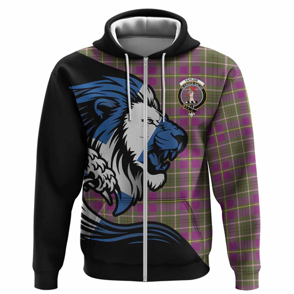 Taylor (Tailyour) Tartan Crest Hoodie Scottish Golden Lions Wave Flow