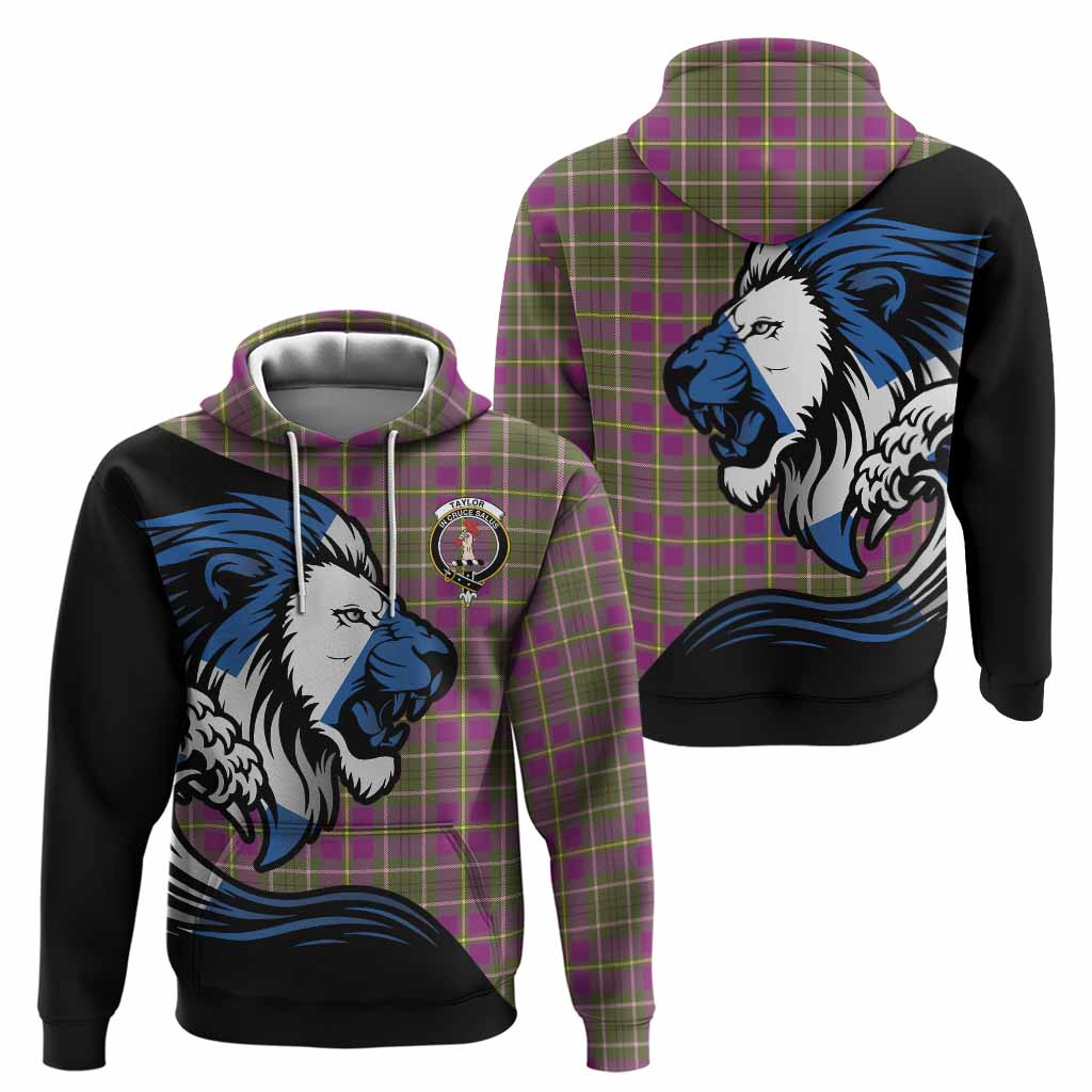 Taylor (Tailyour) Tartan Crest Hoodie Scottish Golden Lions Wave Flow