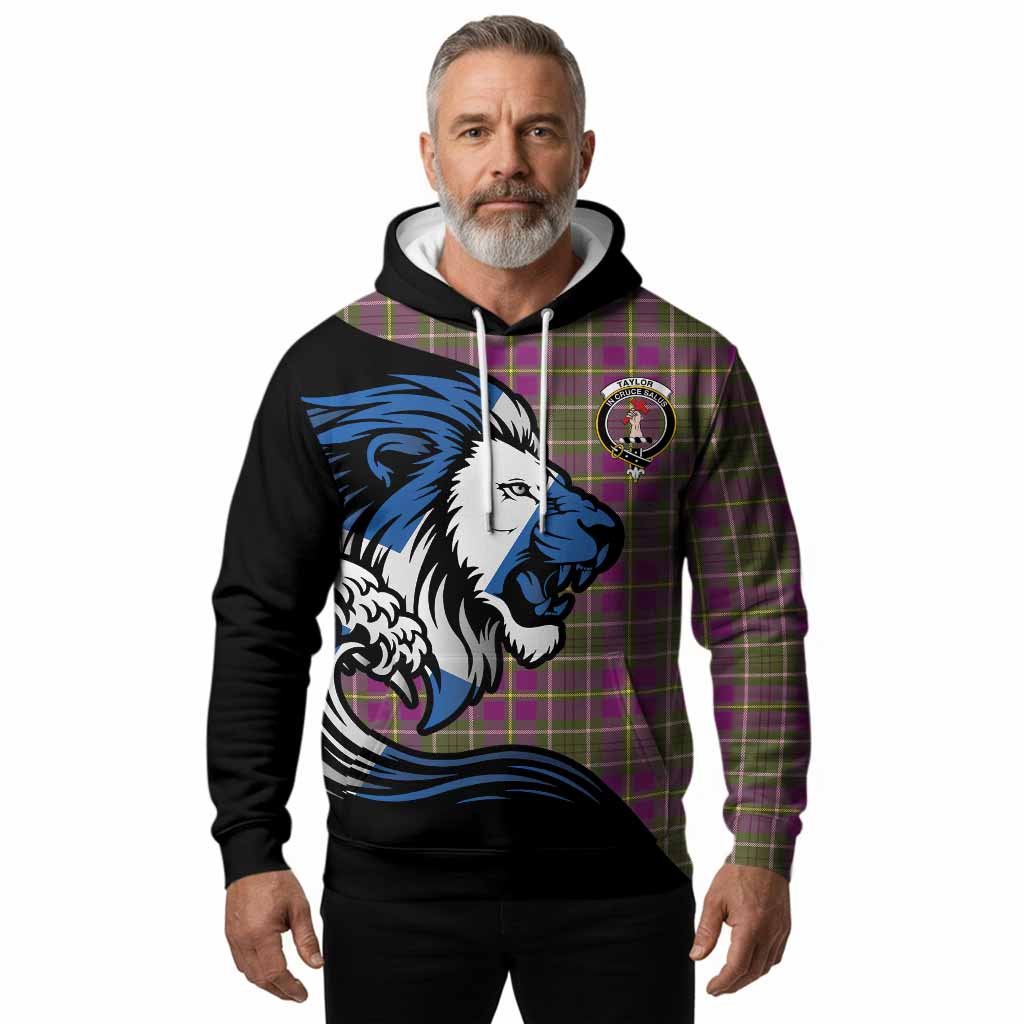 Taylor (Tailyour) Tartan Crest Hoodie Scottish Golden Lions Wave Flow