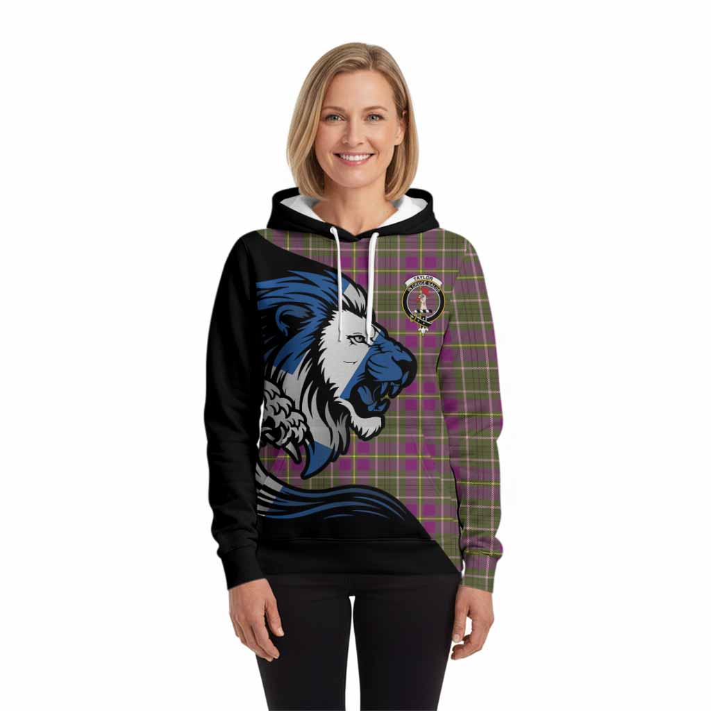 Taylor (Tailyour) Tartan Crest Hoodie Scottish Golden Lions Wave Flow