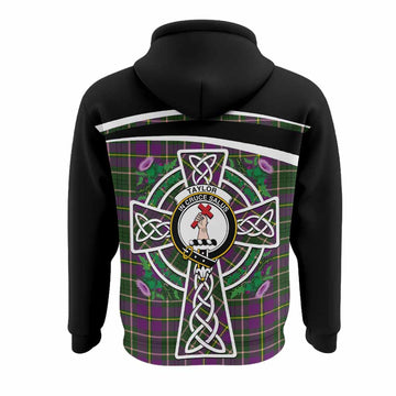 Taylor (Tailyour) Tartan Crest Hoodie Scottish Thistle Celtic Cross Alba Gu Brath