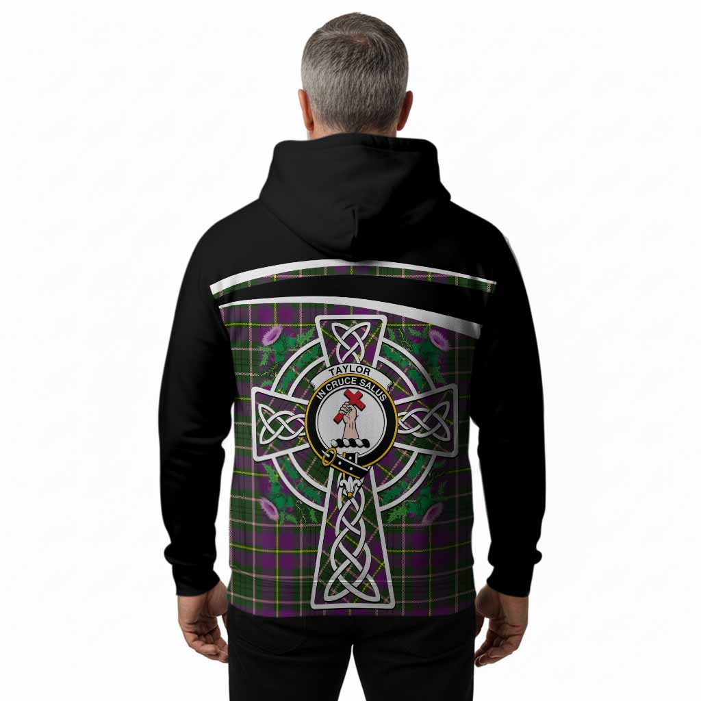 Taylor (Tailyour) Tartan Crest Hoodie Scottish Thistle Celtic Cross Alba Gu Brath