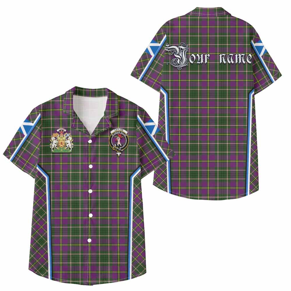 Taylor (Tailyour) Tartan Crest Kid Hawaiian Shirt Scotland Coat of Arm Flag Style - Tartan Vibes Clothing