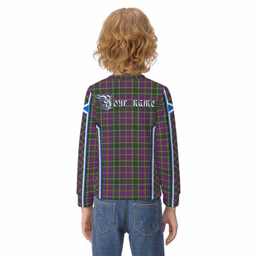 Taylor (Tailyour) Tartan Crest Kid Knitted Sweatshirt Scotland Coat of Arm Flag Style