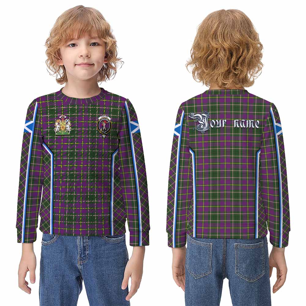 Taylor (Tailyour) Tartan Crest Kid Knitted Sweatshirt Scotland Coat of Arm Flag Style - Tartan Vibes Clothing