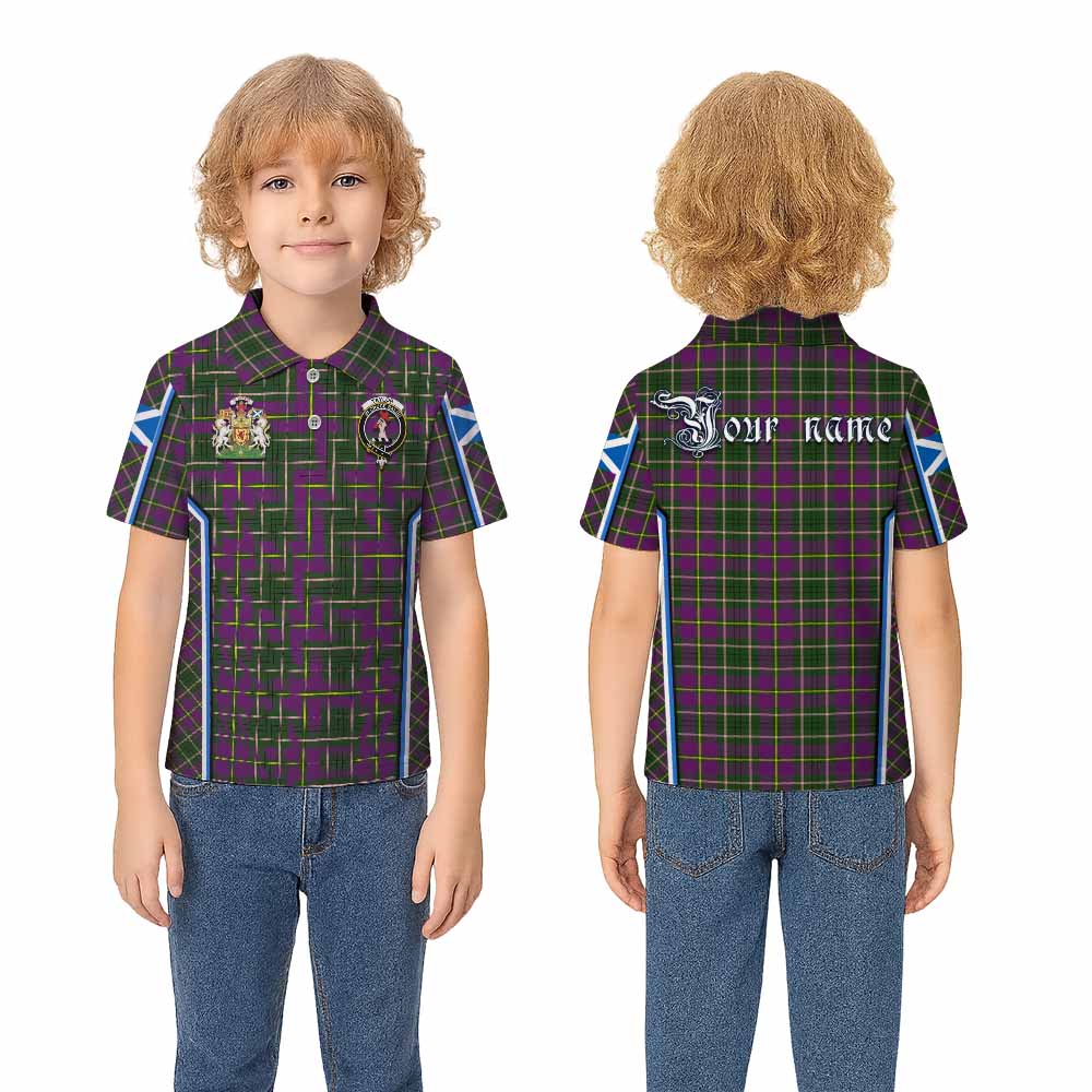 Taylor (Tailyour) Tartan Crest Kid Polo Shirt Scotland Coat of Arm Flag Style - Tartan Vibes Clothing
