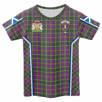 Taylor (Tailyour) Tartan Crest Kid T-shirt Scotland Coat of Arm Flag Style