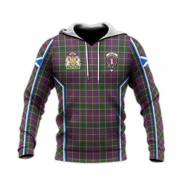 Taylor (Tailyour) Tartan Crest Knitted Hoodie Scotland Coat of Arm Flag Style - Tartan Vibes Clothing