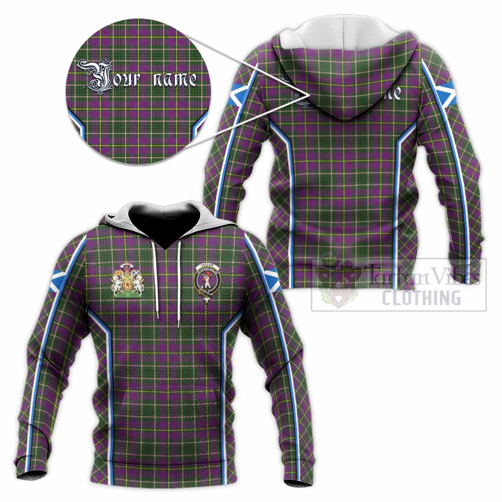 Taylor (Tailyour) Tartan Crest Knitted Hoodie Scotland Coat of Arm Flag Style - Tartan Vibes Clothing