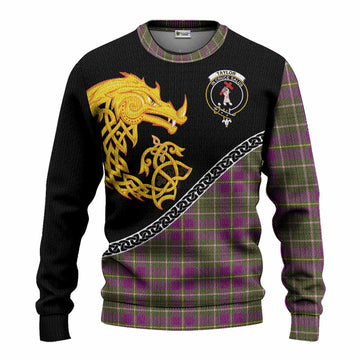 Taylor (Tailyour) Tartan Crest Knitted Sweater Legendary Dragon Knot Half Style