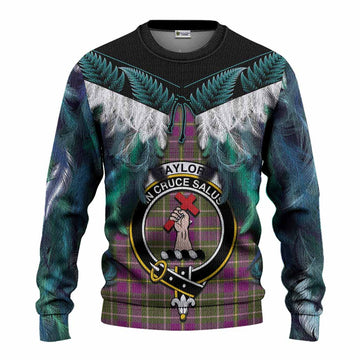 Taylor (Tailyour) Tartan Crest Knitted Sweater New Zealand Maori Korowai Cloak