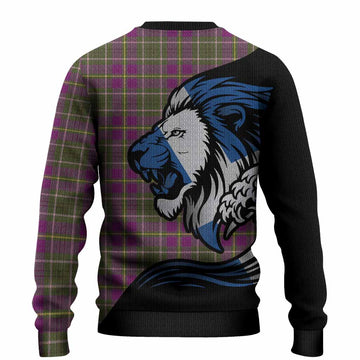 Taylor (Tailyour) Tartan Crest Knitted Sweater Scottish Golden Lions Wave Flow