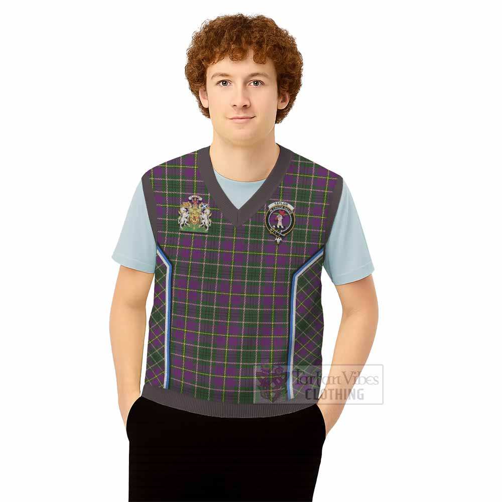 Taylor (Tailyour) Tartan Crest Knitted V-Neck Vest Scotland Coat of Arm Flag Style - Tartan Vibes Clothing