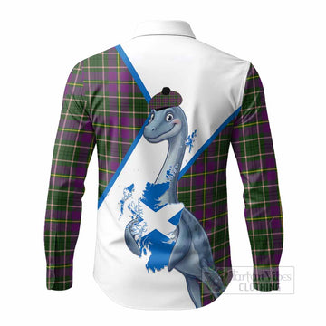 Taylor (Tailyour) Tartan Crest Loch Ness Monster Long Sleeve Button Shirts Nessie Scottish Map Tha Gradh Agam Air Alba