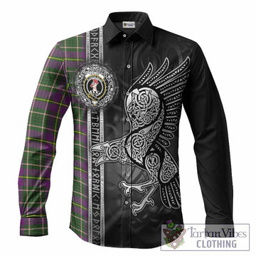 Taylor (Tailyour) Tartan Crest Long Sleeve Button Shirts Norse Mythology Viking Odin Crow Tattoo