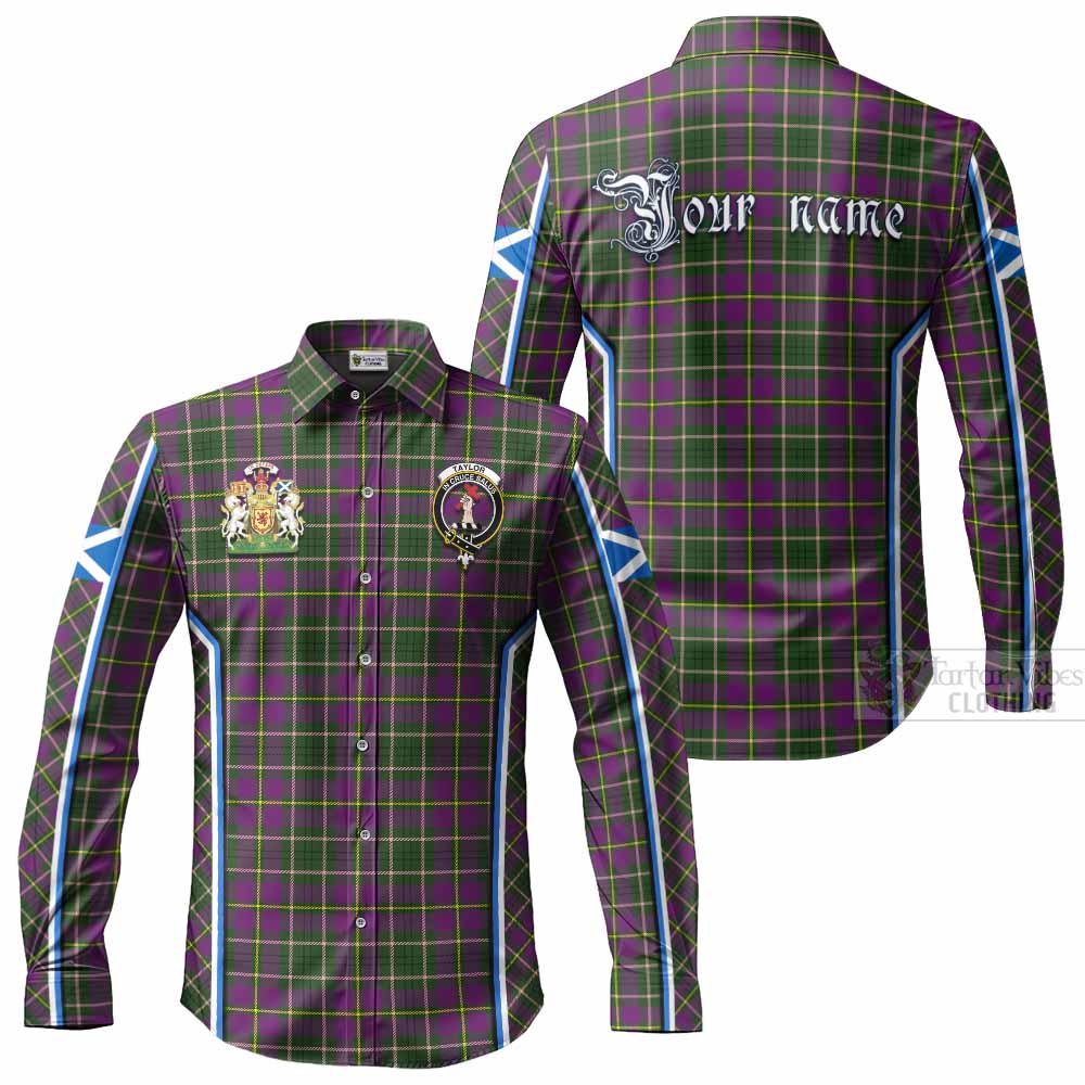Taylor (Tailyour) Tartan Crest Long Sleeve Button Shirts Scotland Coat of Arm Flag Style - Tartan Vibes Clothing