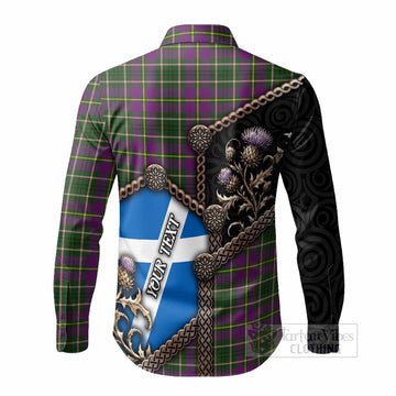 Taylor (Tailyour) Tartan Crest Long Sleeve Button Shirts Scottish Thistle Loch Ness Monster