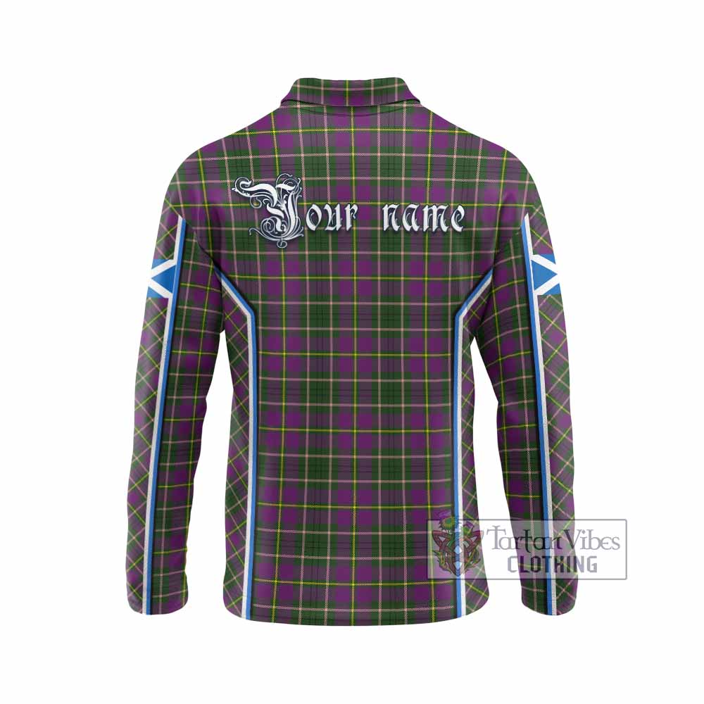 Taylor (Tailyour) Tartan Crest Long Sleeve Polo Shirt Scotland Coat of Arm Flag Style - Tartan Vibes Clothing