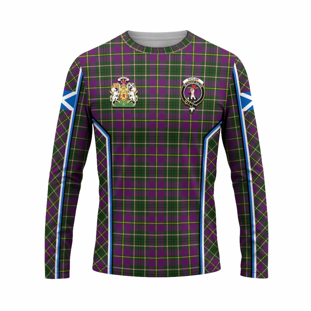 Taylor (Tailyour) Tartan Crest Long Sleeve T-Shirt Scotland Coat of Arm Flag Style - Tartan Vibes Clothing