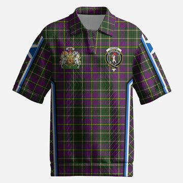 Taylor (Tailyour) Tartan Crest Men’s Polo Sweater Top Scotland Coat of Arm Flag Style