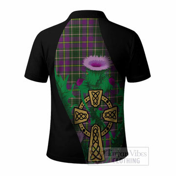 Taylor (Tailyour) Tartan Crest Polo Shirt Celtic Cross Thistle Flowers