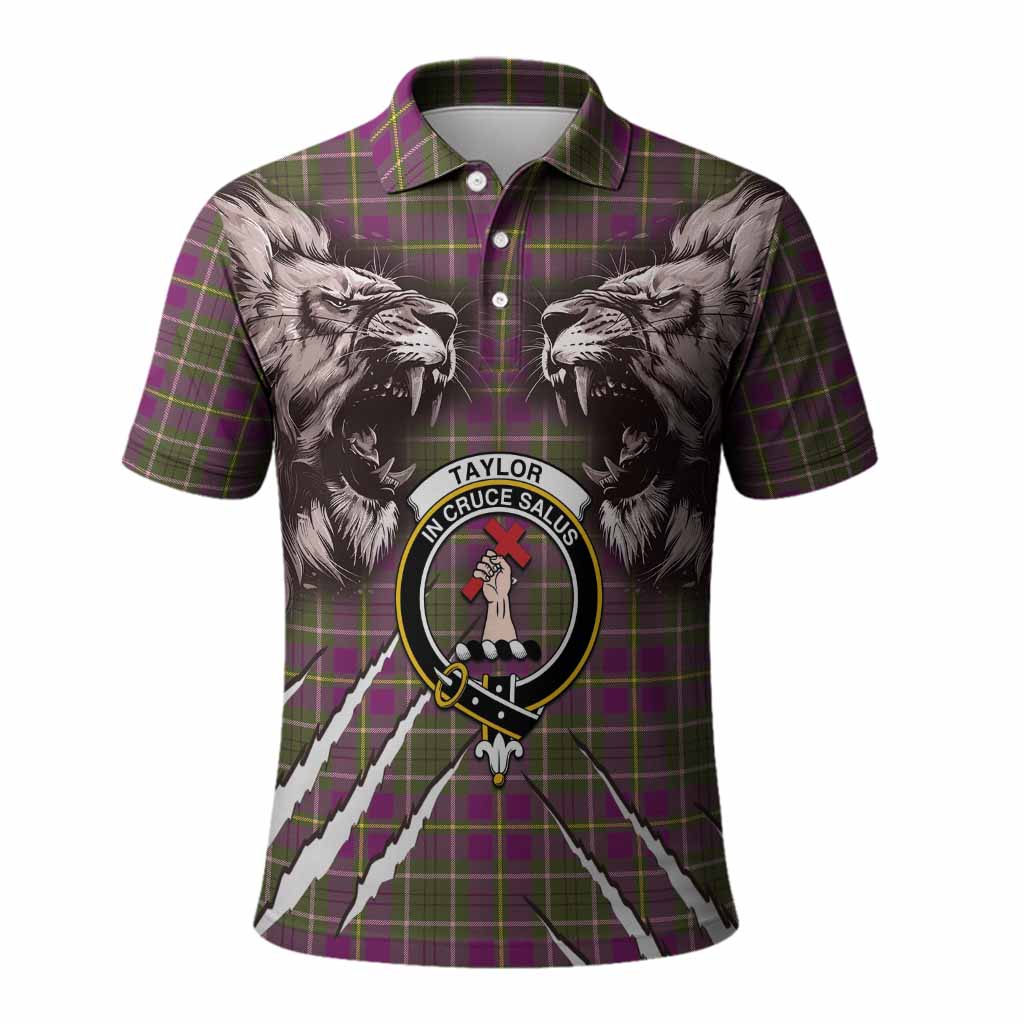Taylor (Tailyour) Tartan Crest Polo Shirt Ferocious Lion Style