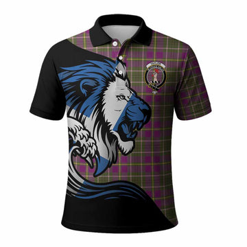 Taylor (Tailyour) Tartan Crest Polo Shirt Scottish Golden Lions Wave Flow