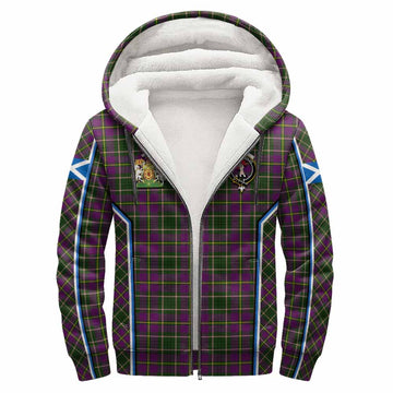 Taylor (Tailyour) Tartan Crest Sherpa Hoodie Scotland Coat of Arm Flag Style