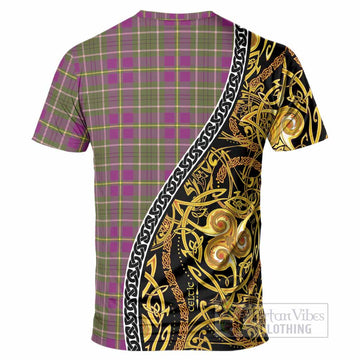 Taylor (Tailyour) Tartan Crest T-Shirt Celtic Knot and Triple Trickle Spiral Symbols