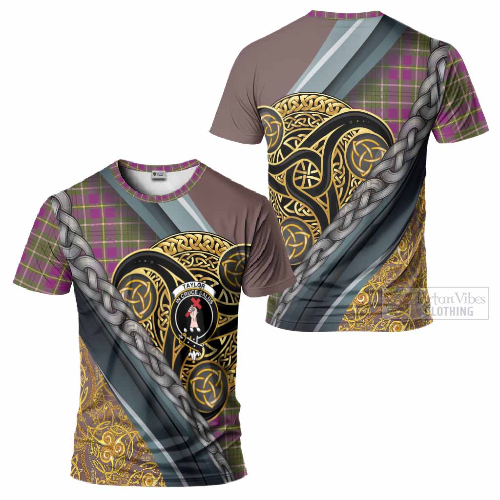 Taylor (Tailyour) Tartan Crest T-Shirt Scottish Triskele Celtic