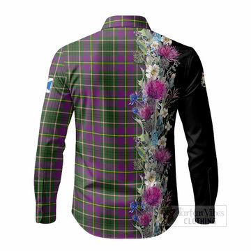 Taylor (Tailyour) Tartan Crest Thistle Floral Long Sleeve Button Shirts