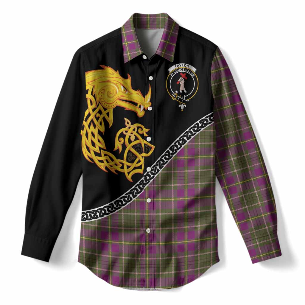 Taylor (Tailyour) Tartan Crest Women Casual Shirt Legendary Dragon Knot Half Style
