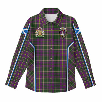 Taylor (Tailyour) Tartan Crest Women Casual Shirt Scotland Coat of Arm Flag Style - Tartan Vibes Clothing