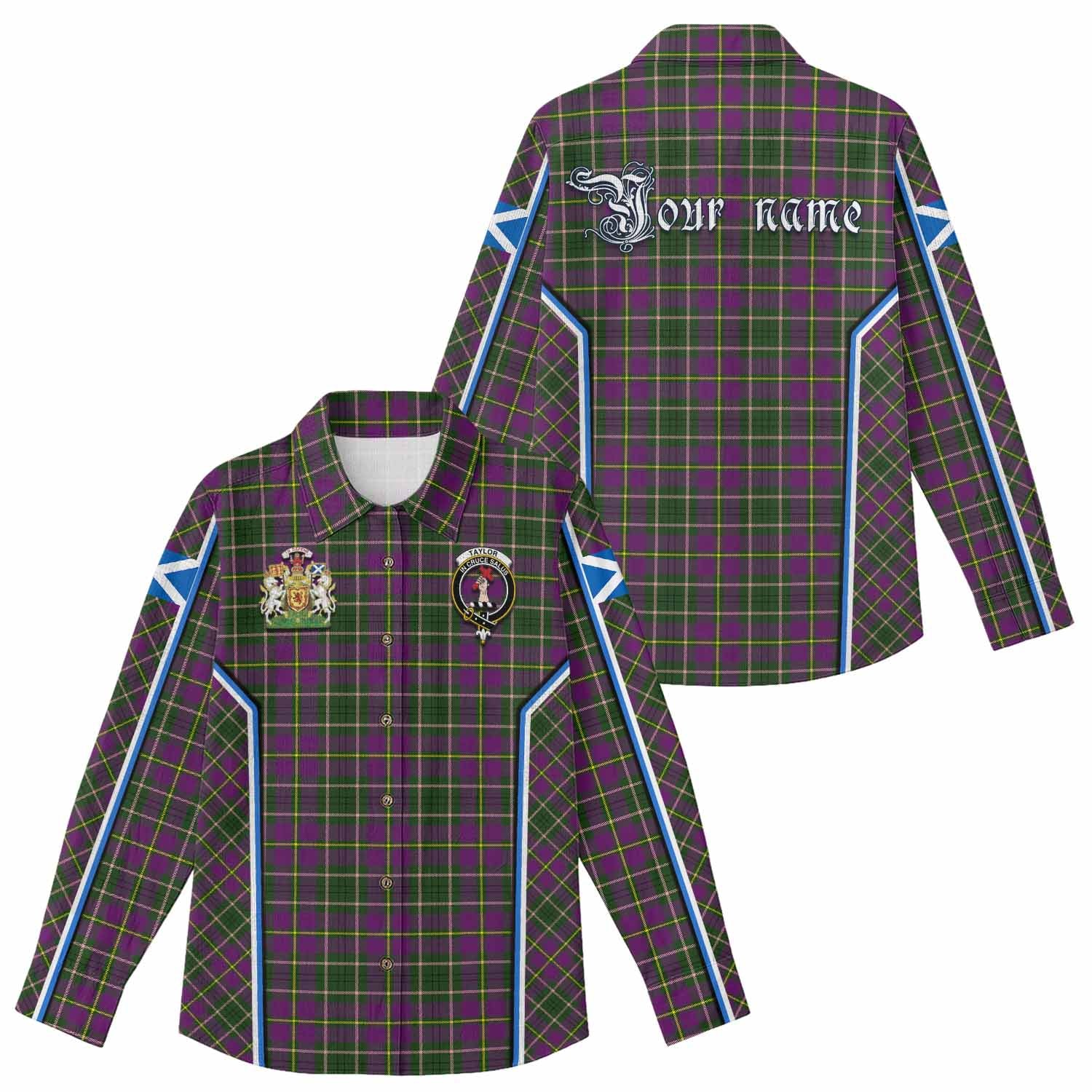 Taylor (Tailyour) Tartan Crest Women Casual Shirt Scotland Coat of Arm Flag Style - Tartan Vibes Clothing