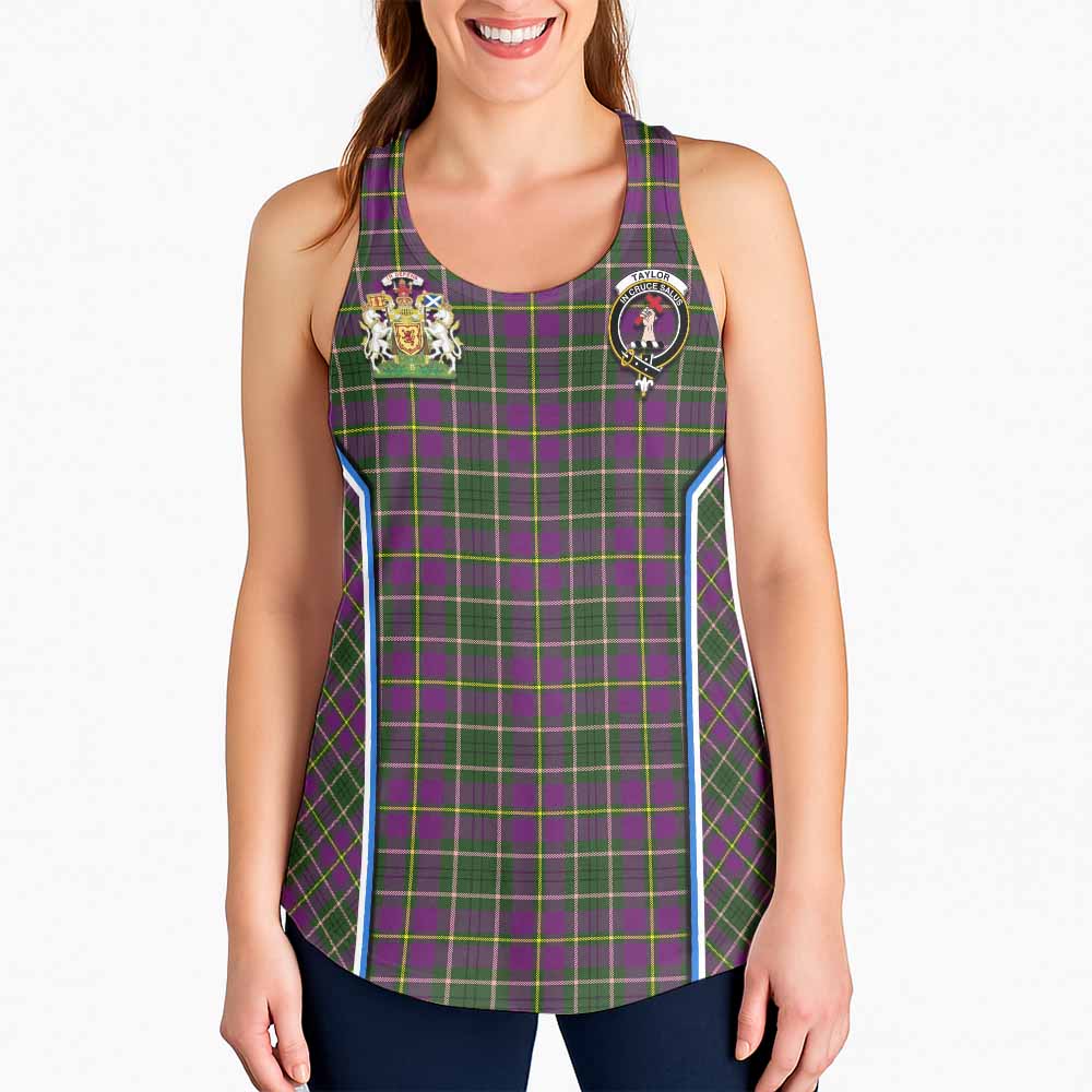 Taylor (Tailyour) Tartan Crest Women Racerback Tanks Scotland Coat of Arm Flag Style - Tartan Vibes Clothing