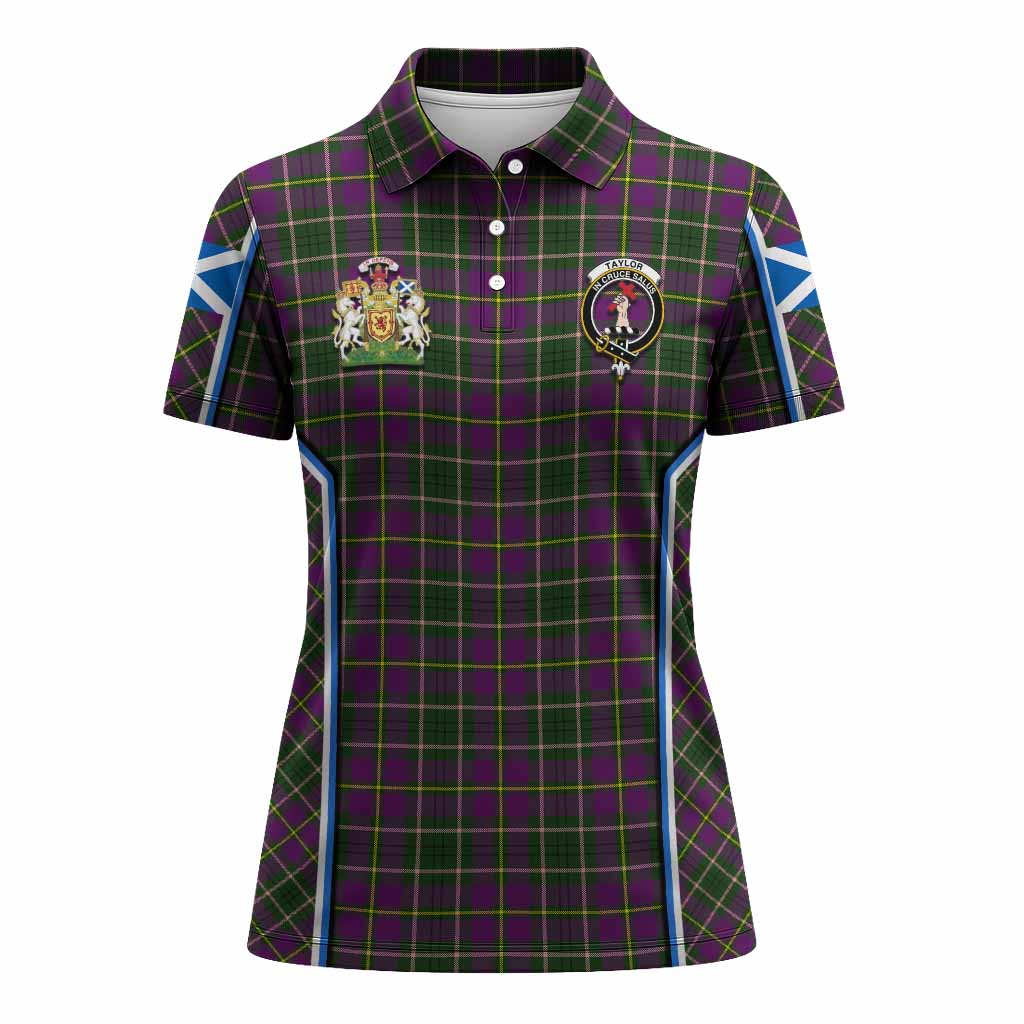 Taylor (Tailyour) Tartan Crest Women's Polo Shirt Scotland Coat of Arm Flag Style - Tartan Vibes Clothing