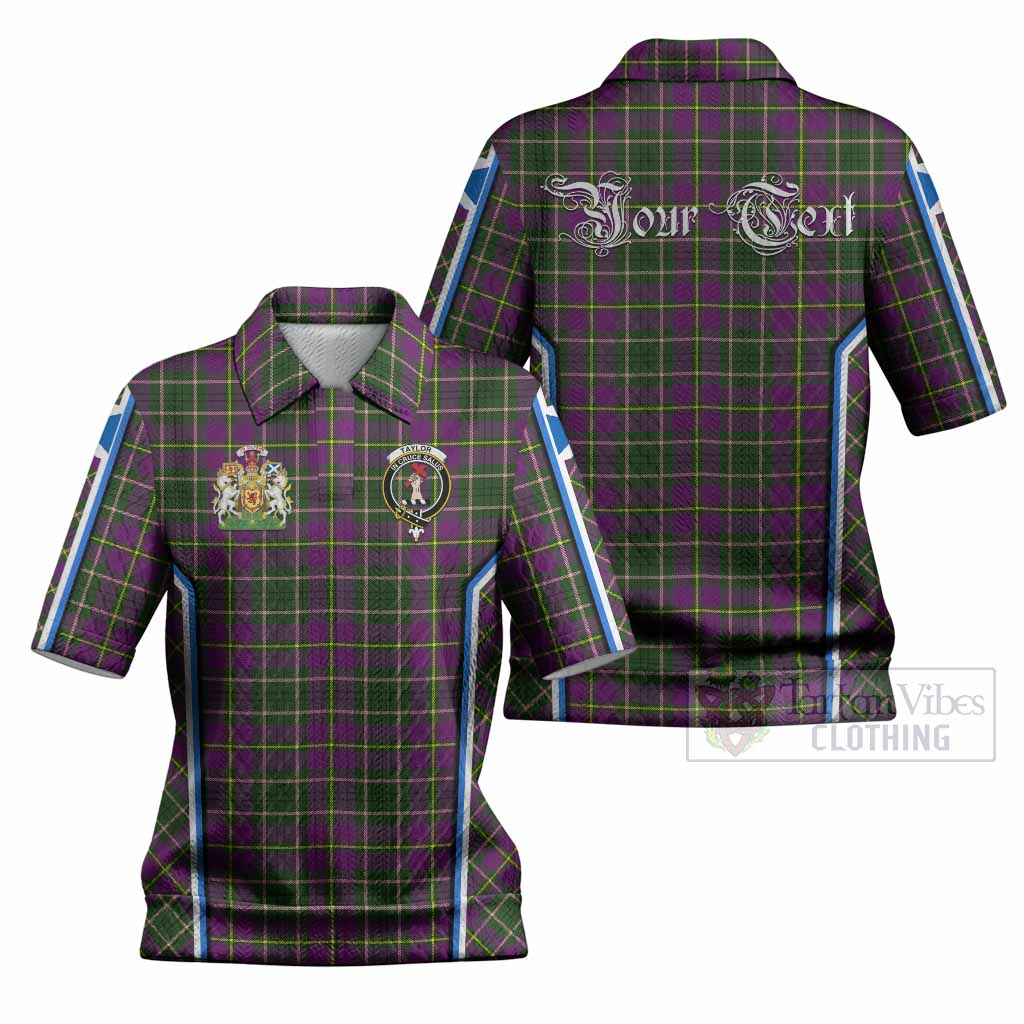 Taylor (Tailyour) Tartan Crest Women’s Polo Sweater Top Scotland Coat of Arm Flag Style