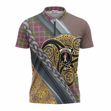 Taylor (Tailyour) Tartan Crest Zipper Polo Shirt Scottish Triskele Celtic