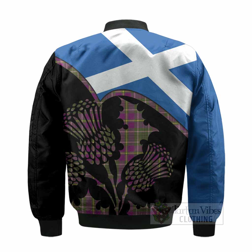 Taylor (Tailyour) Tartan Family Crest Bomber Jacket Scotland Thistle Floral Flag Style