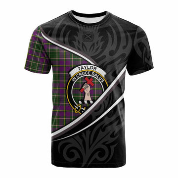 Taylor (Tailyour) Tartan Family Crest Cotton T-shirt Celtic Scottish Thistle Floral