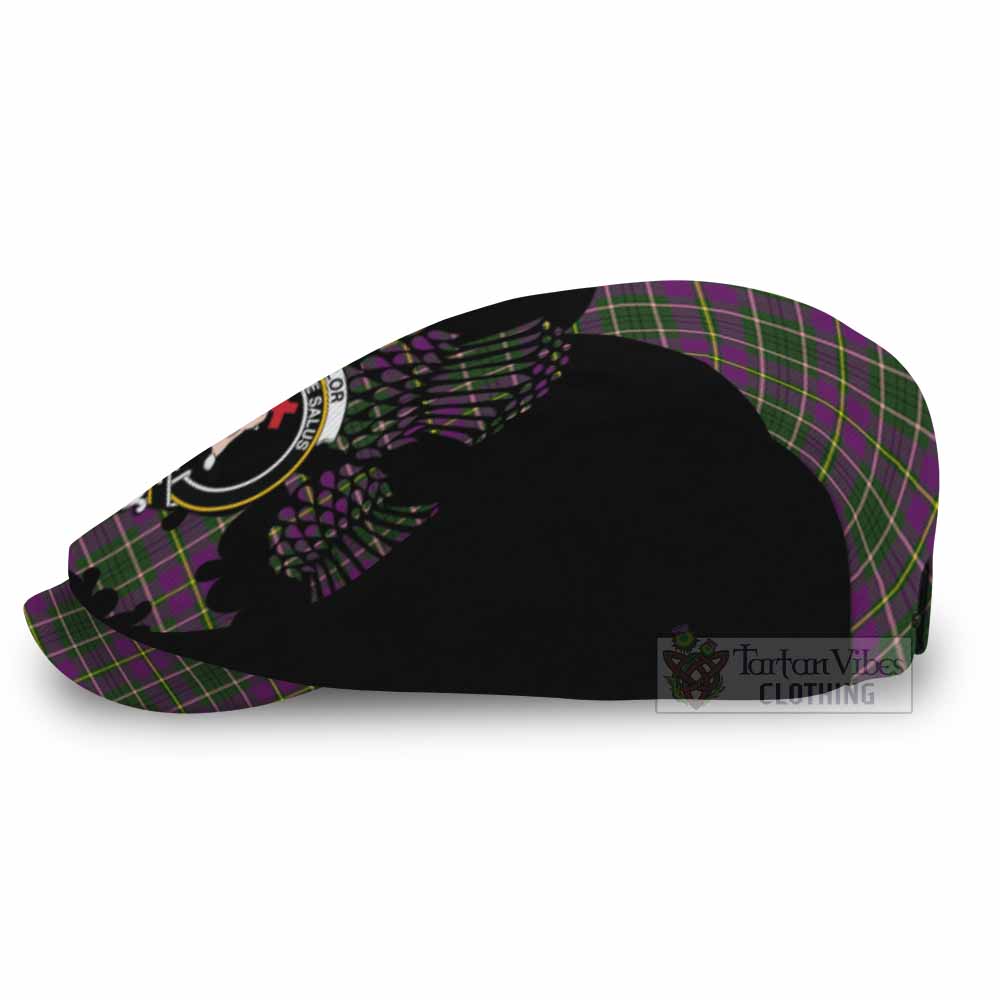 Taylor (Tailyour) Tartan Family Crest Flat Cap, Jeff Cap Scotland Thistle Floral