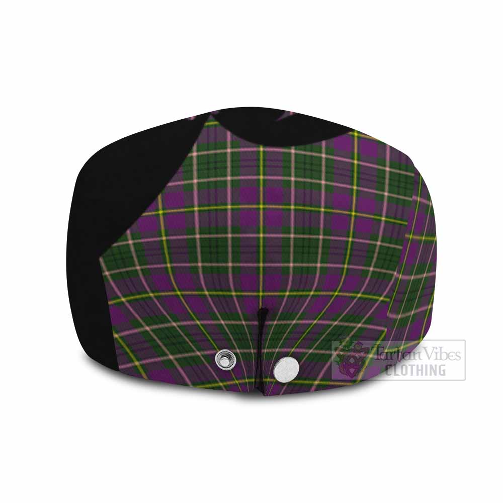 Taylor (Tailyour) Tartan Family Crest Flat Cap, Jeff Cap Scotland Thistle Floral