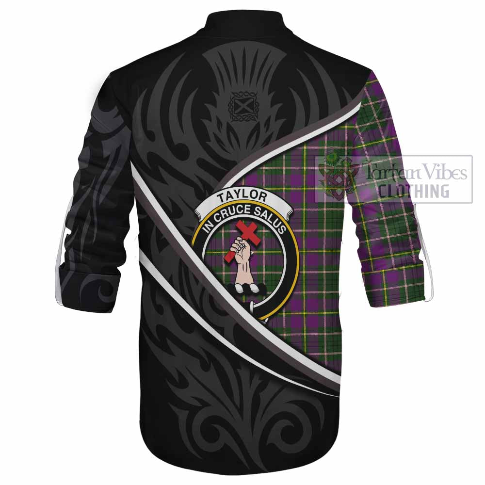 Taylor (Tailyour) Tartan Family Crest Ghillie Kilt Shirt Celtic Scottish Thistle Floral - Tartan Vibes Clothing