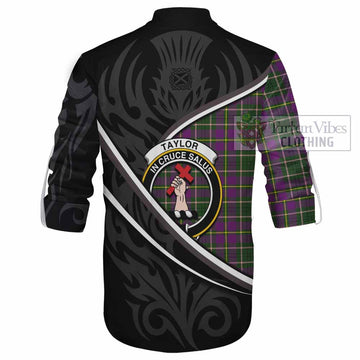 Taylor (Tailyour) Tartan Family Crest Ghillie Kilt Shirt Celtic Scottish Thistle Floral