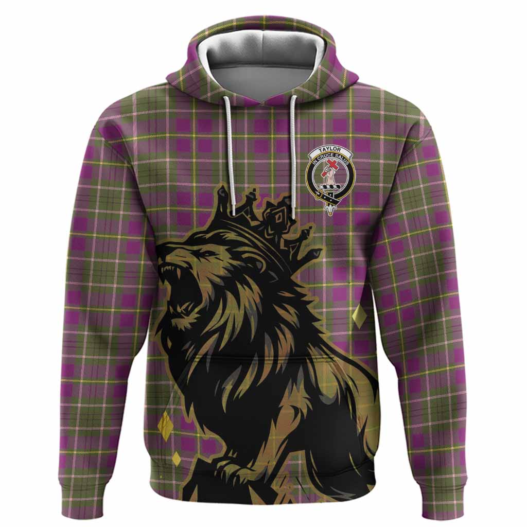 Taylor (Tailyour) Tartan Family Crest Hoodie Crowned Lion Roaring
