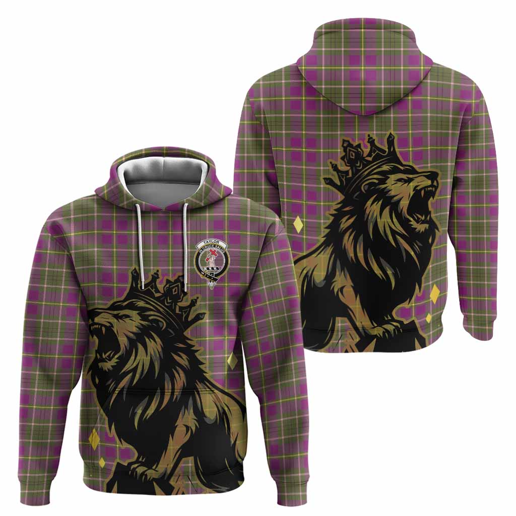 Taylor (Tailyour) Tartan Family Crest Hoodie Crowned Lion Roaring