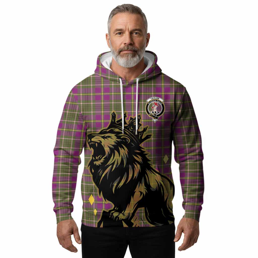 Taylor (Tailyour) Tartan Family Crest Hoodie Crowned Lion Roaring