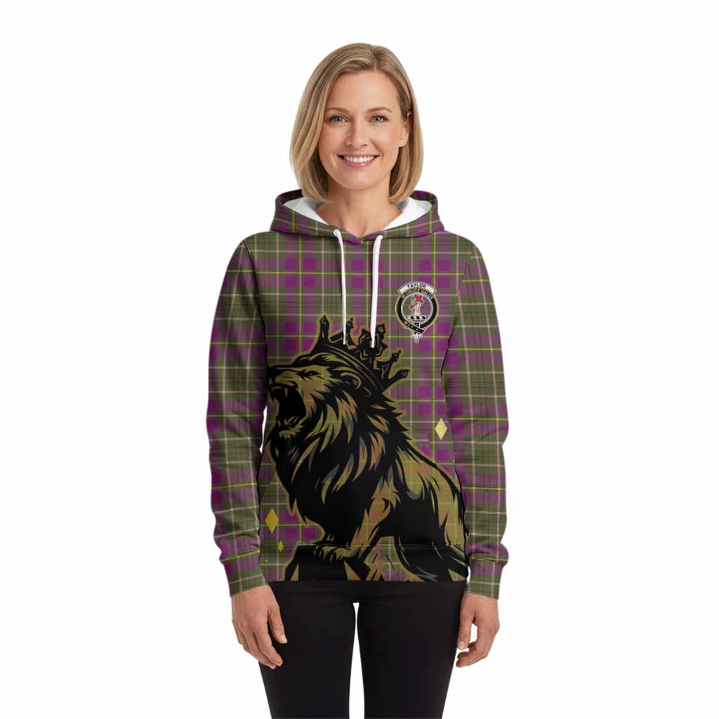 Taylor (Tailyour) Tartan Family Crest Hoodie Crowned Lion Roaring
